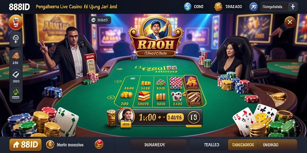 Tampilan gameplay Live Casino yang menegangkan dan interaktif.