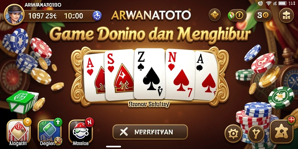 Screenshot menunjukkan serunya gameplay Domino ARWANATOTO.