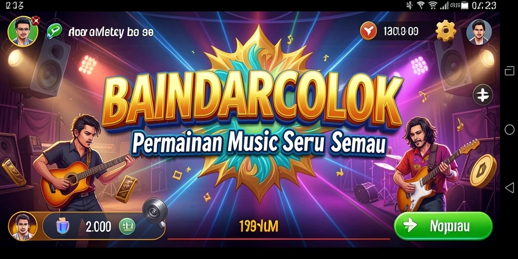 Tampilan gameplay seru BANDARCOLOK dengan berbagai tantangan musik.