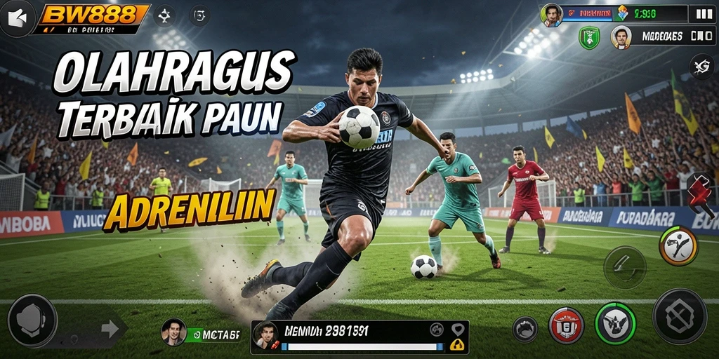 Screenshot BW888 menampilkan aksi mendebarkan dalam permainan olahraga.