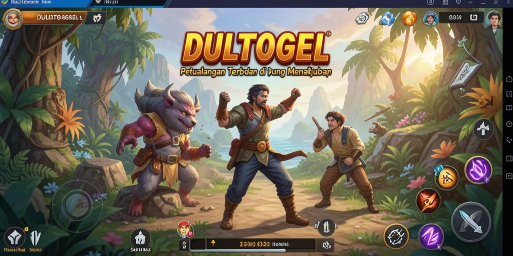 Screenshot gameplay DULTOGEL yang menunjukkan eksplorasi dunia terbuka.