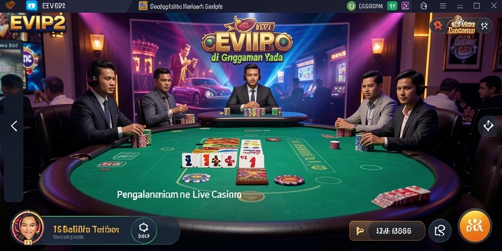 Tampilan gameplay Live Casino yang mengasyikkan dengan dealer langsung.