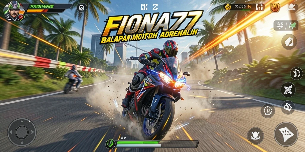 Gameplay <strong>FIONA77</strong> menampilkan balapan motor yang mendebarkan dan grafis yang menarik.