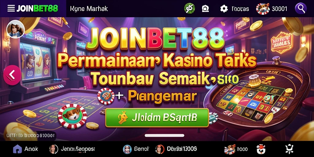 Tangkapan layar utama JOINBET88 menampilkan gameplay mendebarkan yang penuh aksi Kasino.
