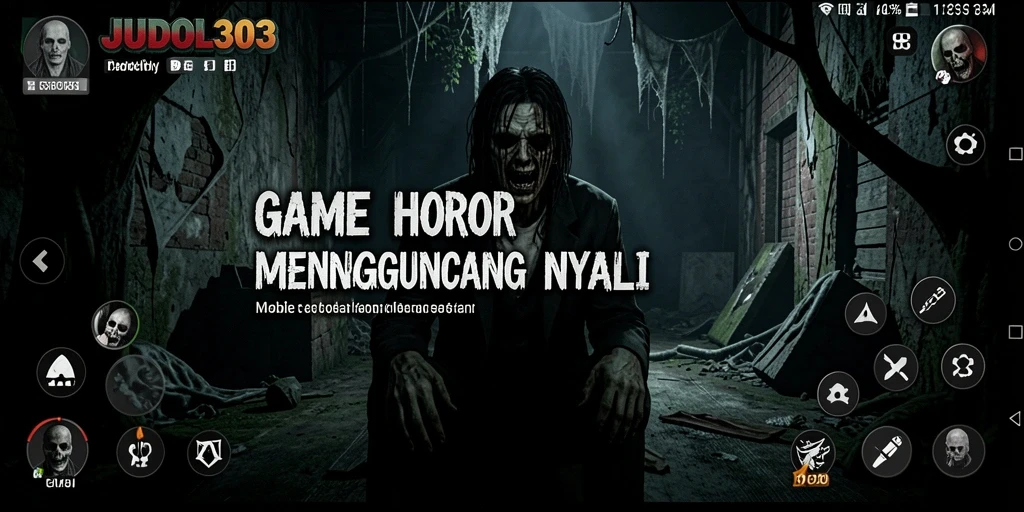 Screenshot JUDOL303 menampilkan suasana gelap dan mencekam dari gameplay horor.