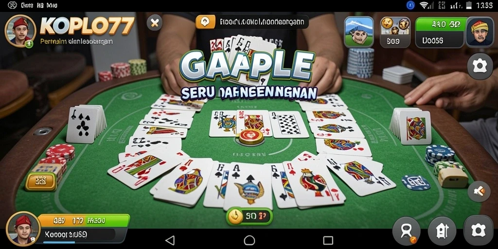 Screenshot gameplay KOPLO77 menampilkan suasana kompetitif Gaple.