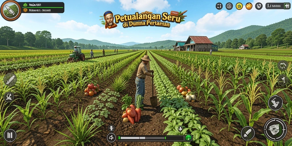 Tampilan gameplay Farming di NAGA1001 yang menarik dan cerah.