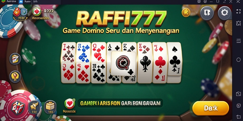 Screenshot gameplay RAFFI777 menampilkan aksi seru permainan domino.