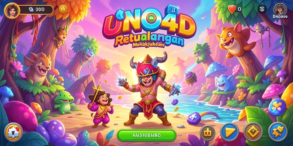 Tangkapan layar dari gameplay petualangan seru di UNO4D.