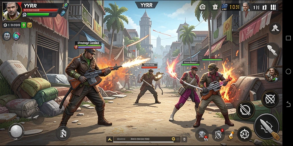 Tangkapan layar gameplay YYRR yang intens dan dinamis.
