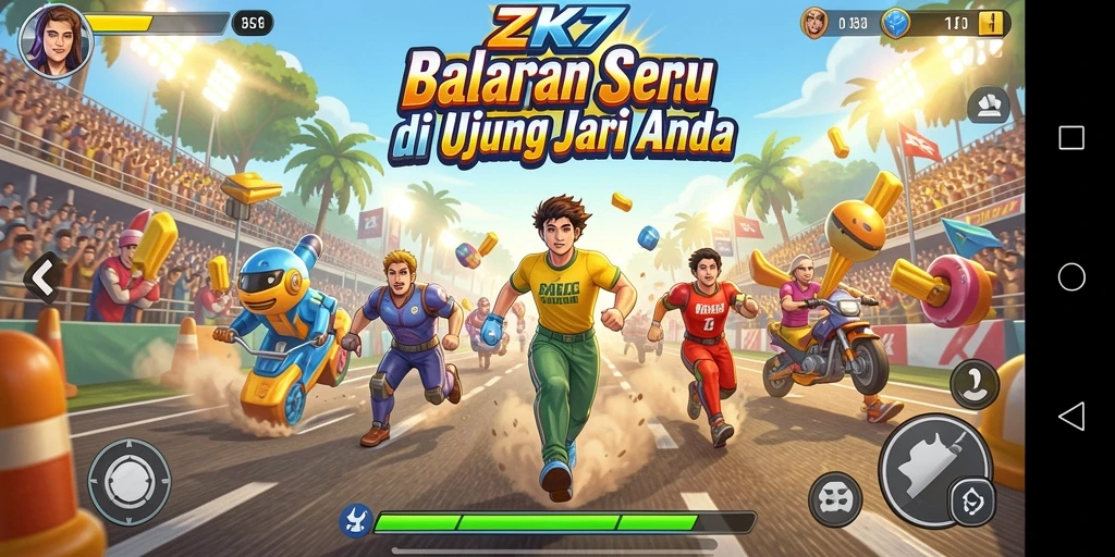Screenshot ZK7 menampilkan aksi balap yang mendebarkan dan grafis yang memukau.